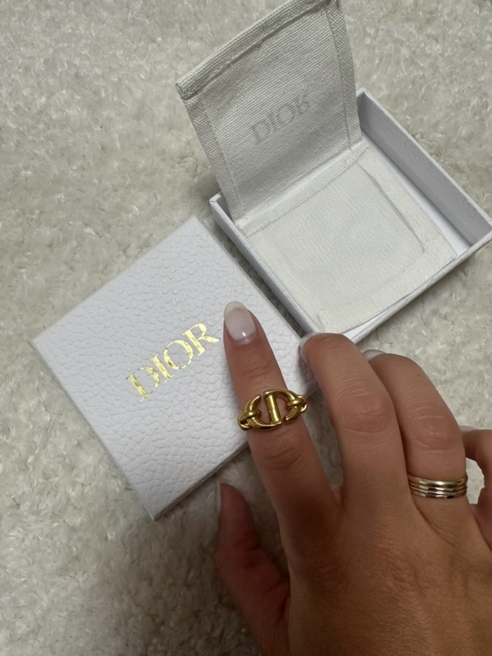 Dior Gold Link Logo Ring